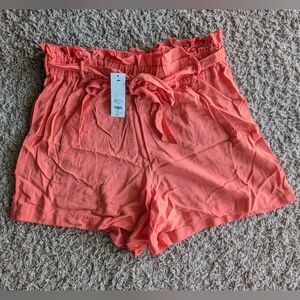 Francesca's Collections Coral Ruffle Shorts